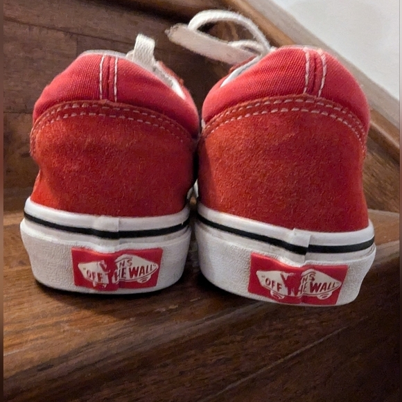 VANS Old Skool suede red & White youth sneakers kids size 2.5 - Picture 8 of 12